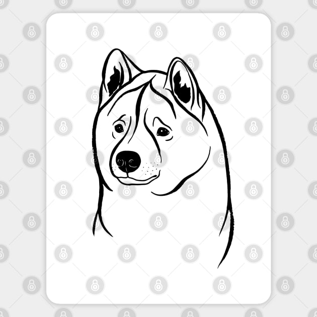 American Akita (Black and White) Magnet by illucalliart